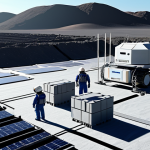 Lunar Construction Site**

"A bustling construction site on the lunar surface, fully clothed construction workers in futuristic spacesuits operating 3D printers that are creating building blocks from lunar regolith. Solar panels are visible in the background. The scene showcases In-Situ Resource Utilization (ISRU) in action. Safe for work, appropriate content, professional, perfect anatomy, correct proportions, natural pose, well-formed hands, proper finger count, natural body proportions, fully clothed, modest clothing, appropriate attire, professional dress, high quality, realistic rendering."

**