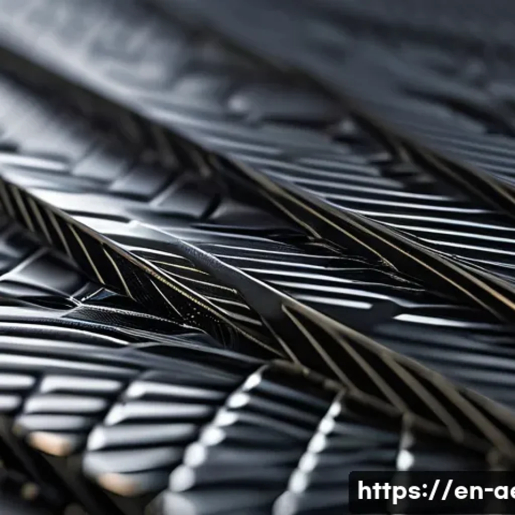 항공우주 재료공학 - A highly detailed close-up of an advanced aerospace carbon fiber composite panel, showcasing the int...