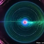 Home 23 태양풍과 우주환경 영향 - A highly detailed digital illustration of Earth’s magnetosphere under solar wind bombardment, showin...